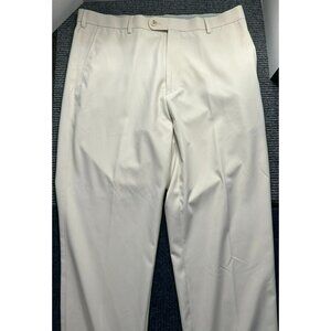 Peter Millar Crown Sport Mens Beige Golf Pants 36x32 Lightweight Performance Fle